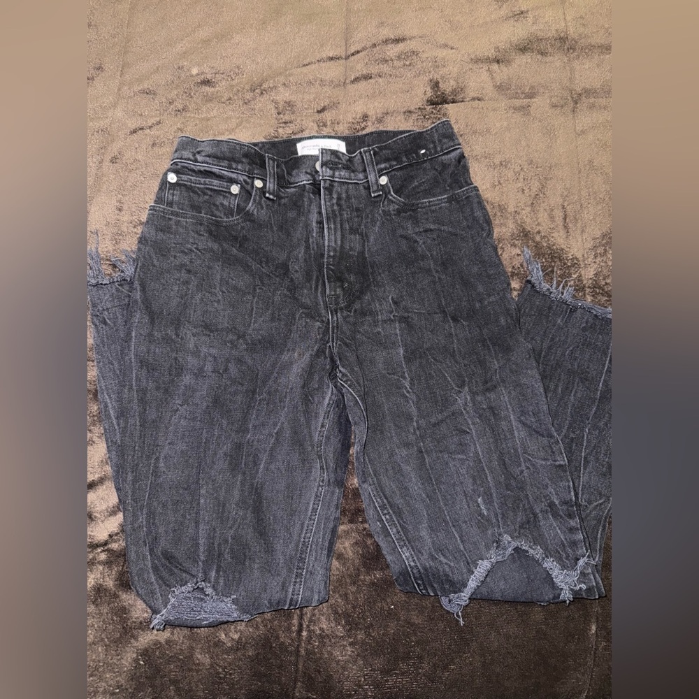 Distressed Black Denim Jeans